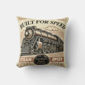 Coussin Conçu pour la vitesse - Train à vapeur personnalis (Recto)