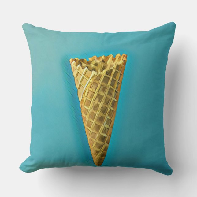 Coussin Cône gaufre pour les amateurs de glaces (Recto)