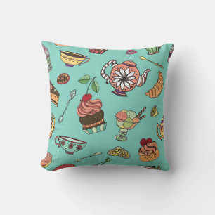 Coussin Confections de gâteaux : Motif Vintage sans fil