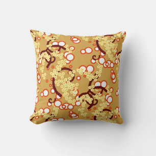 Coussin Confetti Abstrait moderne imprimé, Or moutarde