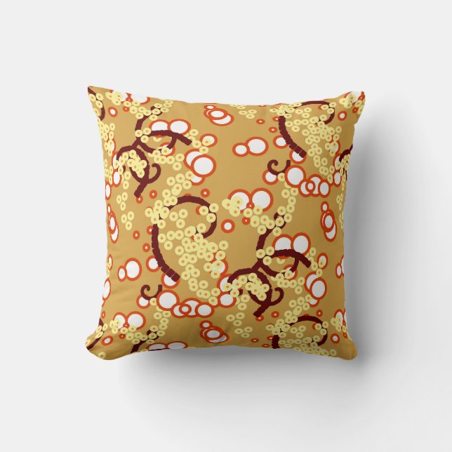 Coussin Confetti Abstrait moderne imprimé, Or moutarde (Recto)