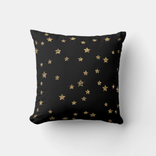 Coussin Confetti étoiles dorées parties scintillant brilla