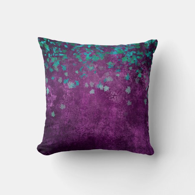 Coussin Confetti turquoise sur violet (Recto)