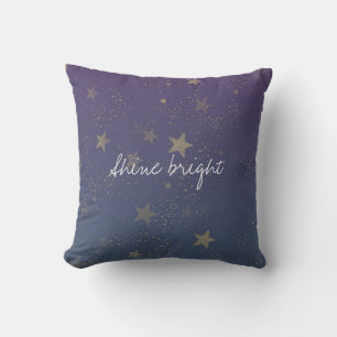 Coussin Confetti violet Gold Stars