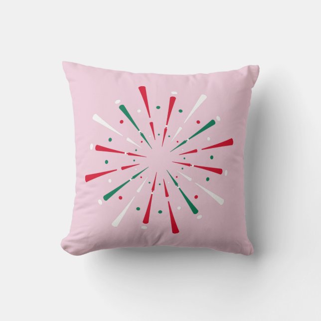 Coussin Confettis de célébration vibrants, Feux d'artifice (Recto)
