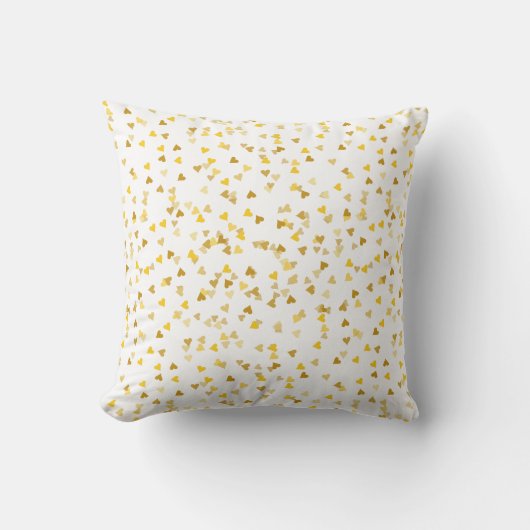 Coussin Confettis de cœurs dorés (Recto)