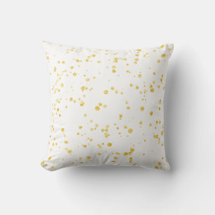 Coussin Confettis dorés sur fond blanc