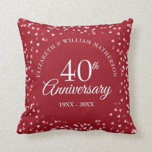 Coussin Confettis Photo de mariage 40e anniversaire Rubis