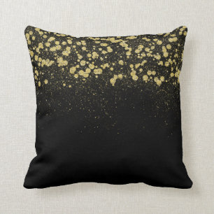 Coussin Confettis scintillants d'or