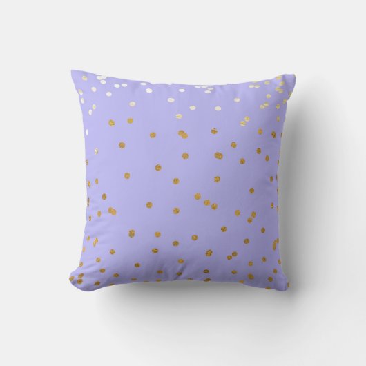 Coussin Confettis violets et dorés Moderne Élégance Glamou (Recto)