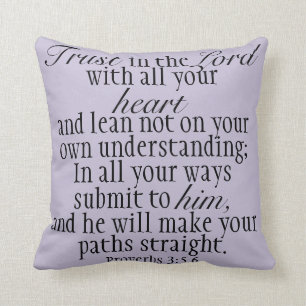 Coussin Confiance dans le seigneur Bible Verse Pillow