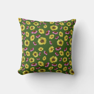 Coussin Confleur de tournesol rose jaune Motif d'été