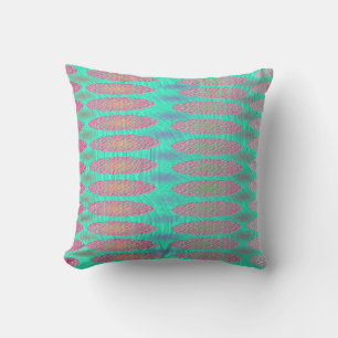 Coussin Confort à la maison en pastels mouchetés bleu et r