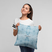 Coussin Confort Arctique | Motif Plume Bleu et Blanc