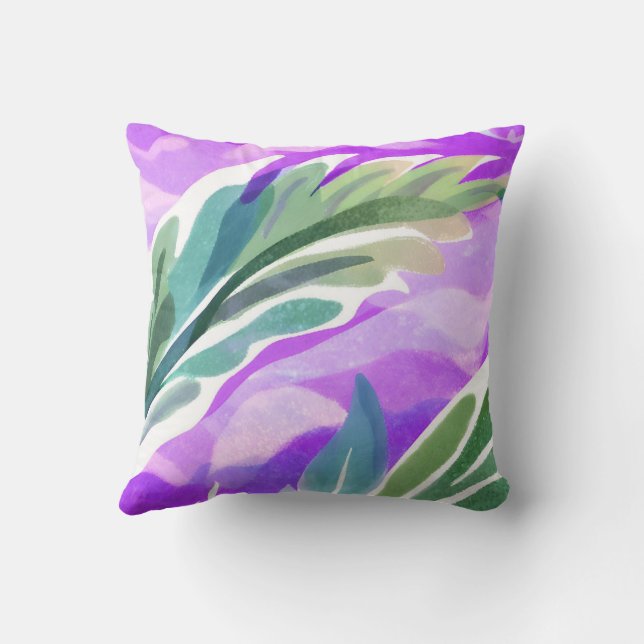 COUSSIN CONGÉ VERT AVEC ARRIÈRE - PLAN PURPLE (Verso)