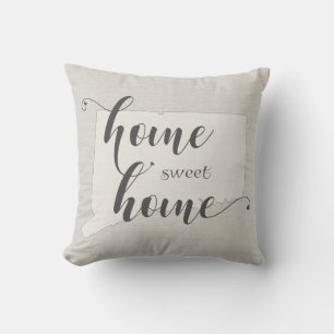 Coussin Connecticut - Home Sweet Home aspect toile de jute