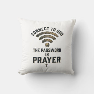 Coussin Connexion à Dieu Prière Vector Design Chrétien_1