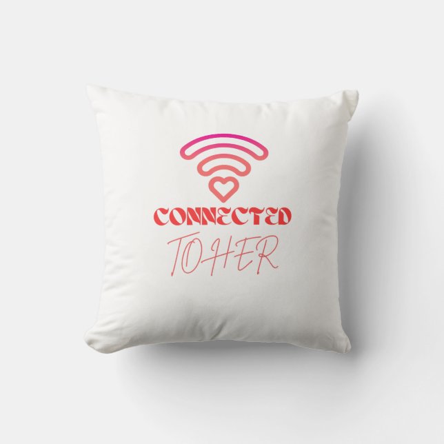 Coussin Connexion à son WiFi Heart Design Valentine's (Recto)