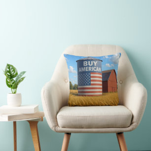 Coussin Connexion "Acheter Américain" sur une ferme Silo