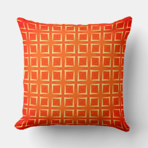 Coussin Connexions Carrés proches en rouge orange