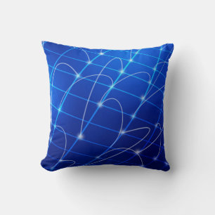 Coussin Connexions réseau bleu et blanc