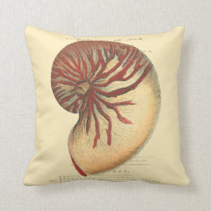 Coussin Conque rouge vintage Shell