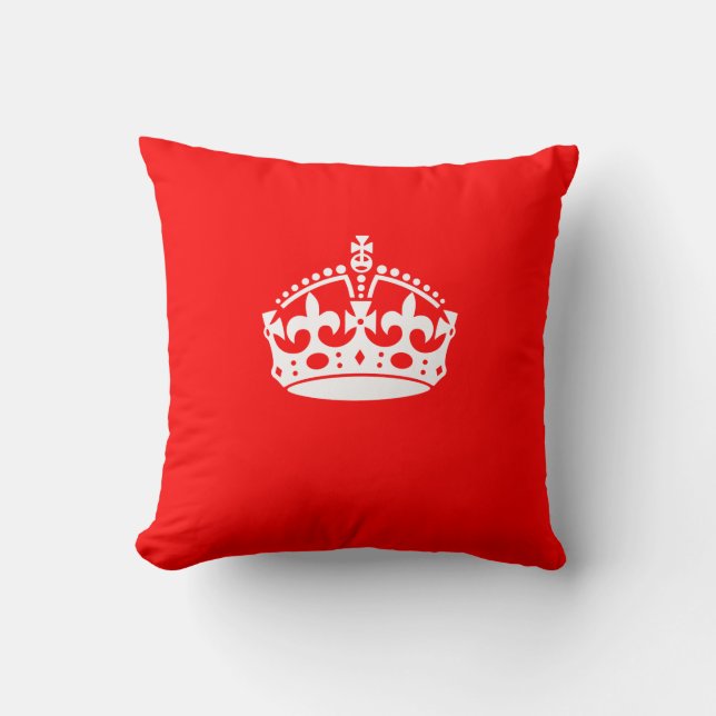 Coussin CONSERVER CALME COURONNE sur la décoration rouge (Recto)