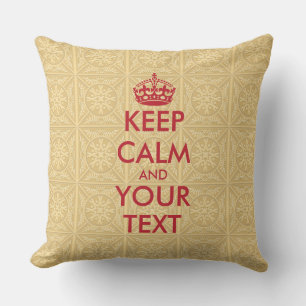 Coussin CONSERVEZ CALME et VOTRE TEXTE - texte personnalis