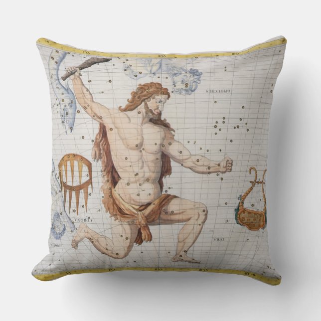 Coussin Constellation de Hercule avec la couronne et le (Recto)