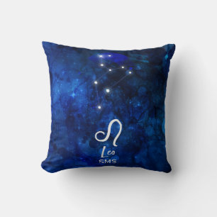 Coussin Constellation du zodiaque Lion Monogramme Galaxie