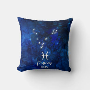 Coussin Constellation du zodiaque Poissons Monogramme Gala