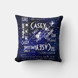 Coussin Constellations du zodiaque Personnalisez le nom et