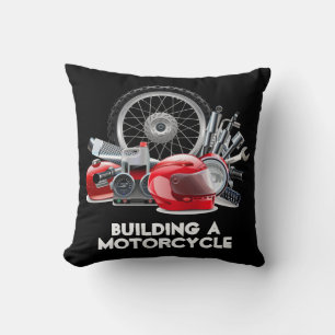 Coussin Construction d'une moto avec dessin de pièces