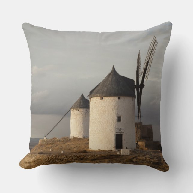 Coussin Consuegra, antiques moulins à vent de La Mancha (Recto)