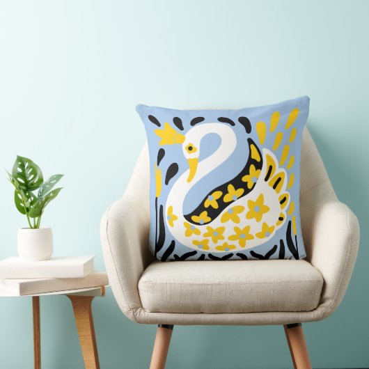 Coussin Conte fée de style russe Swan royal couronné (Chaise)