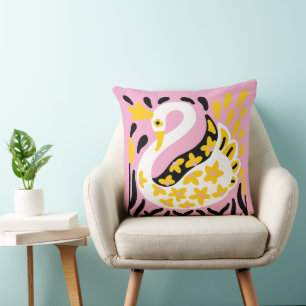 Coussin Conte fée de style russe Swan royal couronné