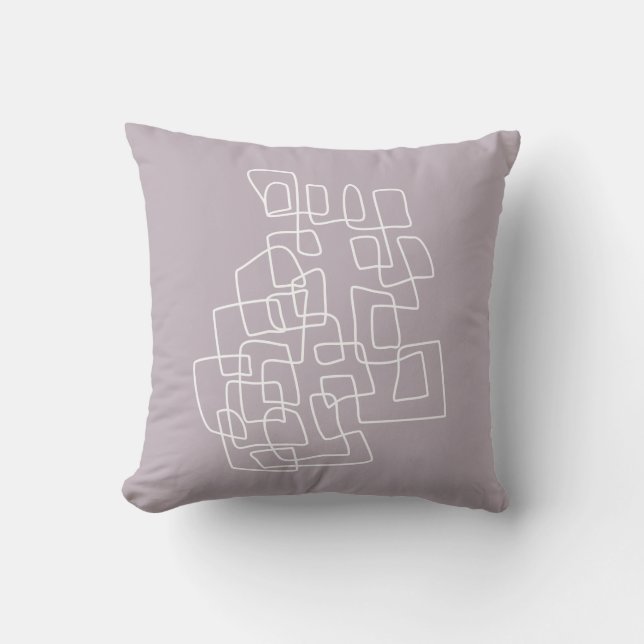 Coussin Contemporain Cute Lilac Moderne Ligne Abstraite Ar (Recto)