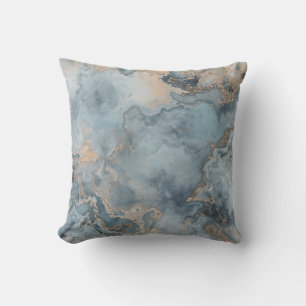 Coussin Contemporain Gris Bleu Poussiéreux Marbré Tanné 40
