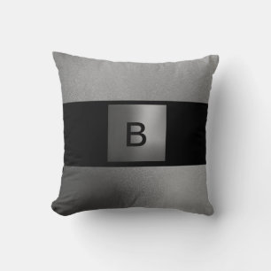 Coussin contemporain noir gris-blanc