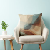 Coussin Contemporary Blue Rusty Brown Beige Abstract Print (Chaise)