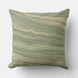 Coussin Contemporary Olive Green with Linen Pattern