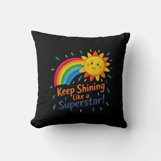 Coussin Continuez à briller comme une super star (Recto)