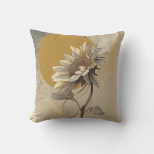Coussin Contour de tournesol minimaliste neutre