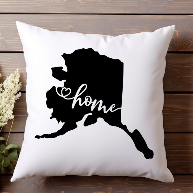 Coussin Contour du cœur de l'État d'origine Alaska  (Créateur téléchargé)