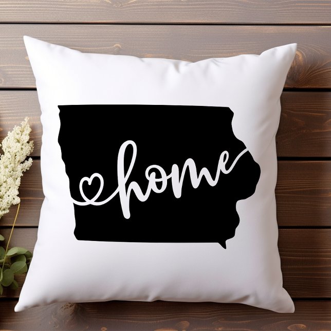 Coussin Contour du cœur de l'État d'origine de l'Iowa  (Créateur téléchargé)