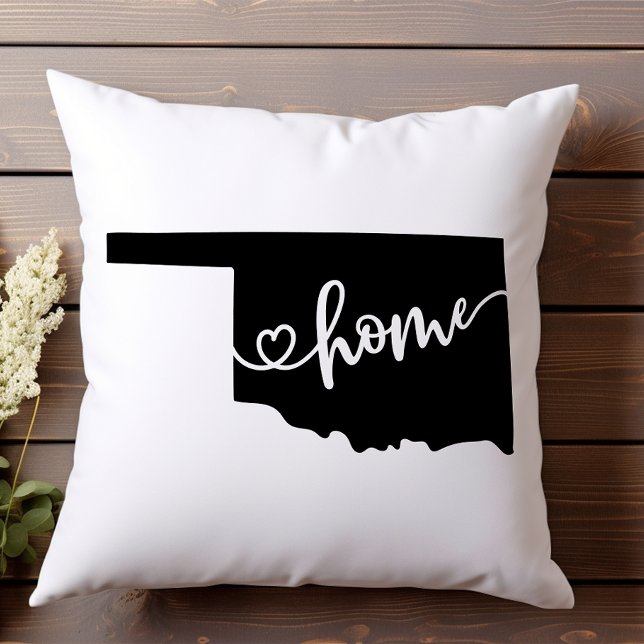 Coussin Contour du cœur de l'État d'origine Oklahoma (Créateur téléchargé)