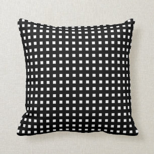 Coussin Contrôle blanc sur le rétro carreau noir
