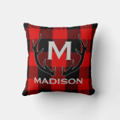 Coussin Contrôle rouge de Buffalo de cerfs communs de (Verso)
