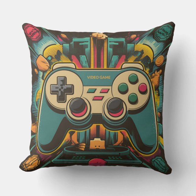 Coussin Contrôleur de jeu vidéo Retro (Recto)