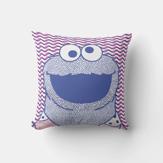 Coussin Cookie Monster | Cookie Bouton Bas (Recto)